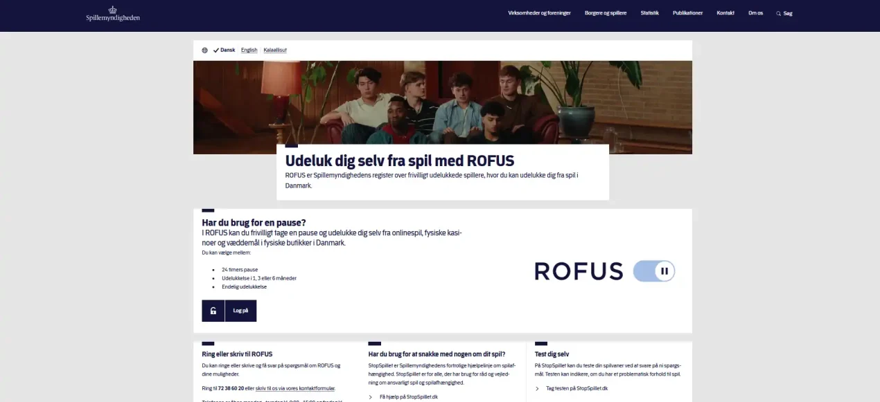 ROFUS informationsside hos Spillemyndigheden