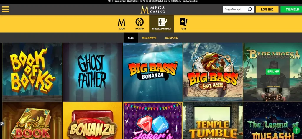 MegaCasino katalog med online spilleautomater