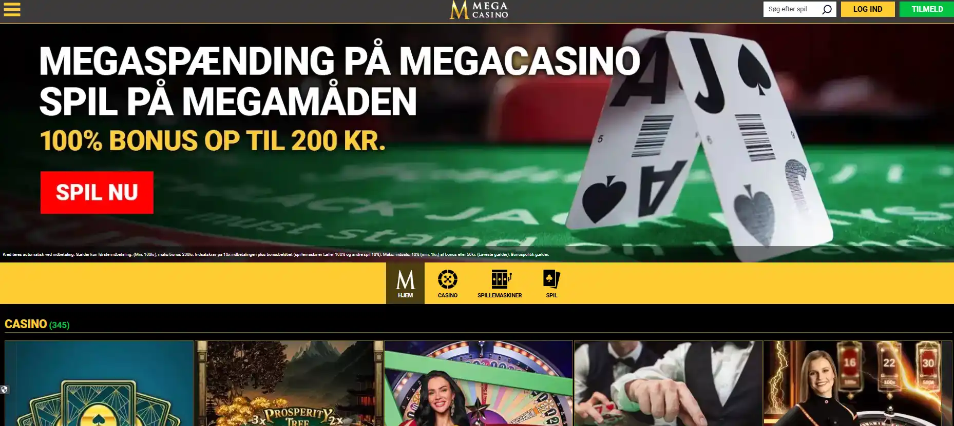 MegaCasino på den danske hjemmeside